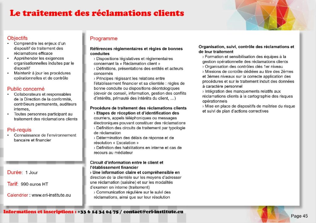 Reclamation Clients 1 Information Et Accès Au Système De